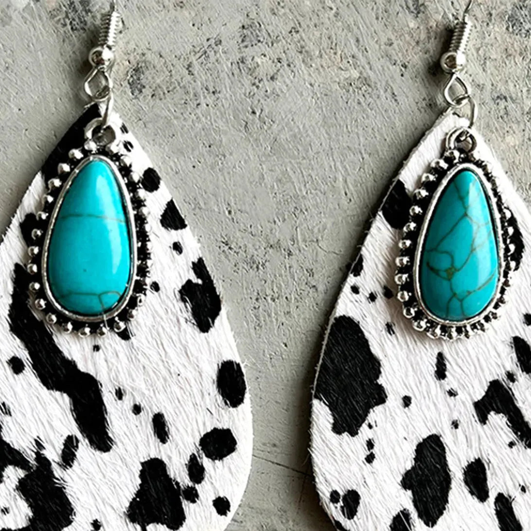 Artificial Turquoise Teardrop Earrings Earrings - Tophatter Daily Deals