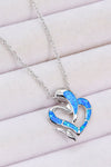 Opal Dolphin Heart Chain-Link Necklace - Tophatter Shopping Deals - Electronics, Jewelry, Auction, App, Bidding, Gadgets, Fashion