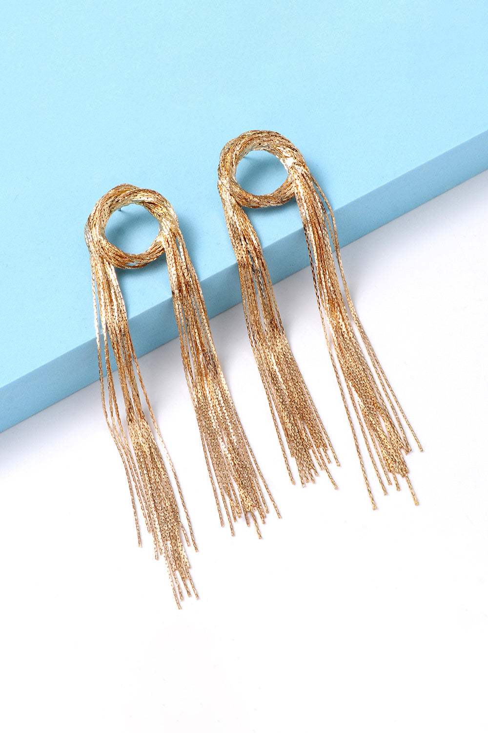 Round Shape Fringed Copper Earrings Earrings - Tophatter Daily Deals