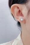 Opal 4-Prong Round Stud Earrings Opal - Tophatter Daily Deals