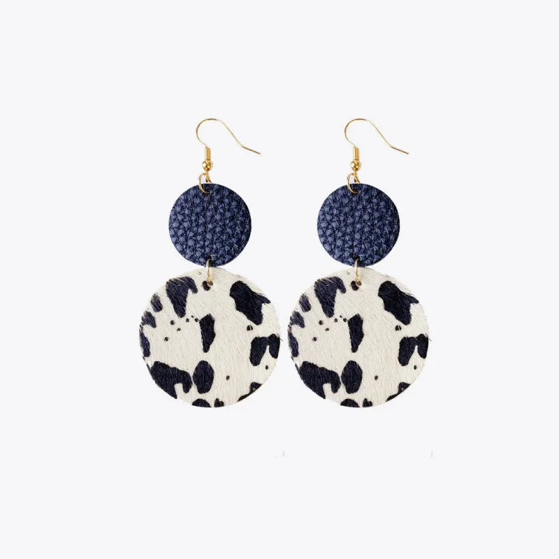 Genuine Cowhide Leather Dangle Earrings Earrings - Tophatter Daily Deals