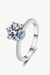 925 Sterling Silver 2 Carat Moissanite Ring - Tophatter Shopping Deals