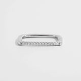 925 Sterling Silver Zircon Square Ring Rings - Tophatter Daily Deals