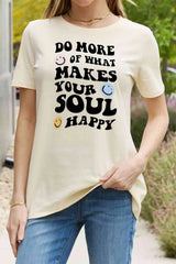Simply Love Full Size Slogan Graphic Cotton Tee Ivory Women's T-Shirts - Tophatter Daily Deals