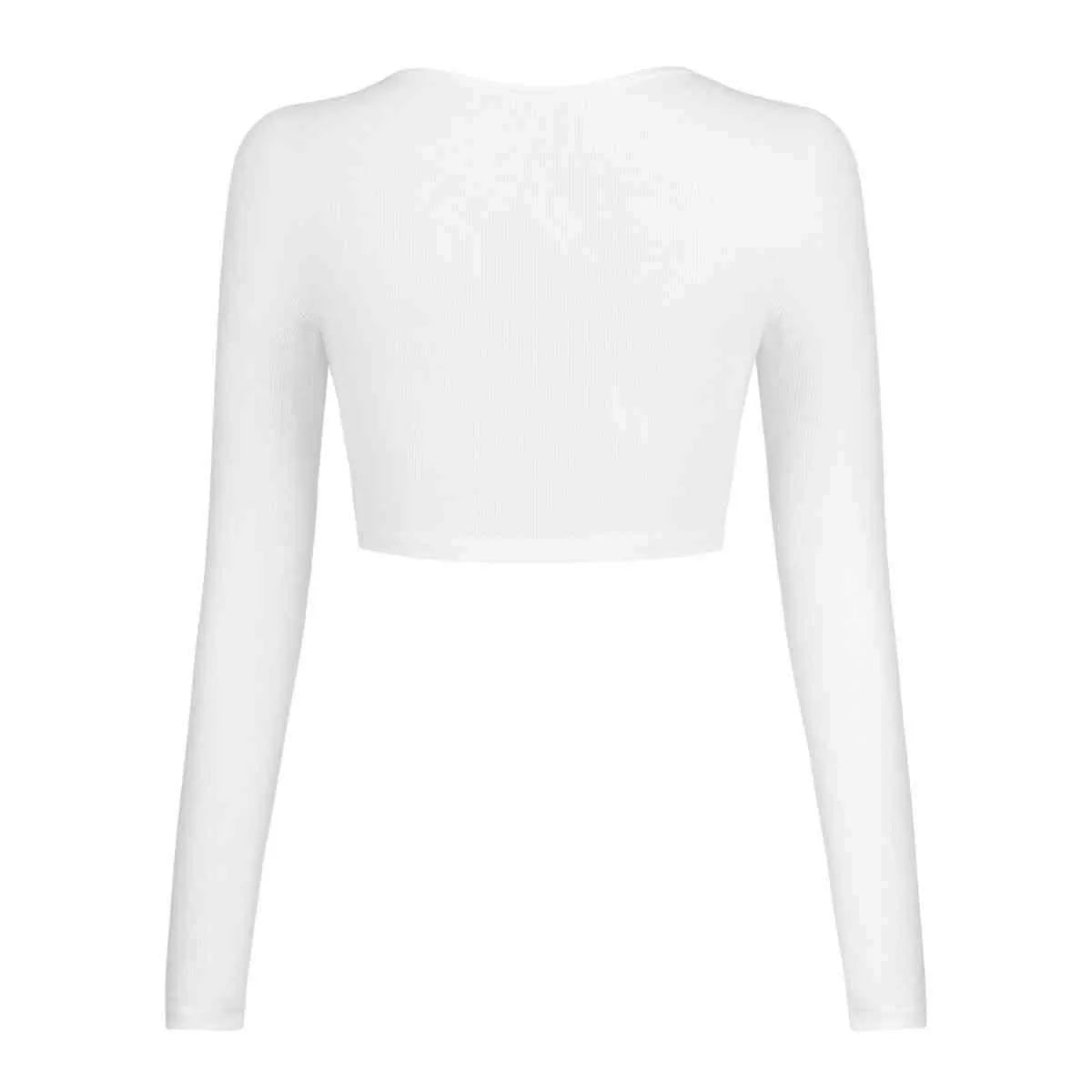 Double Take Button Down Long Sleeve Cropped Top Blouses - Tophatter Daily Deals