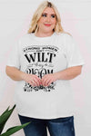 Plus Size Graphic Round Neck T-Shirt Women's T-Shirts - Tophatter Daily Deals