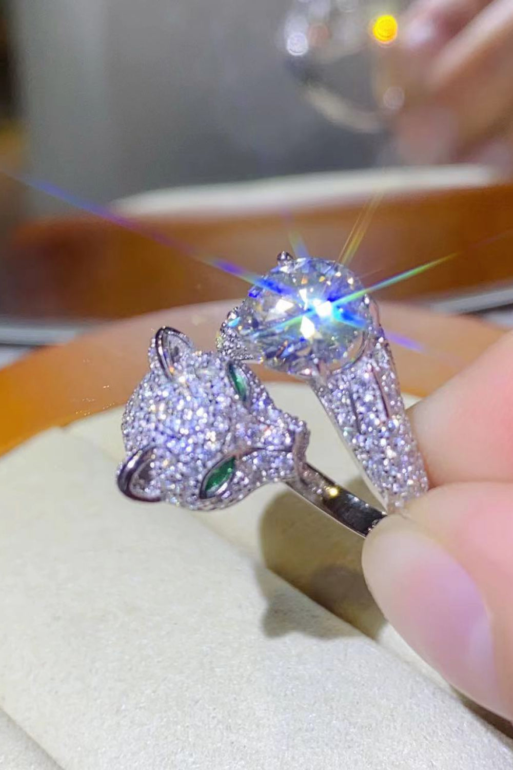 2 Carat Moissanite Adjustable Animal Ring Moissanite - Tophatter Daily Deals