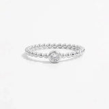 Zircon 925 Sterling Silver Bead Ring Silver Rings - Tophatter Daily Deals