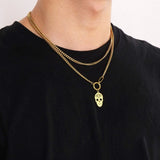 Skull Shape Double-Layered Pendant Necklace Necklaces - Tophatter Daily Deals
