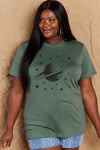 Simply Love Full Size Planet Graphic Cotton T-Shirt Green Women's T-Shirts - Tophatter Daily Deals