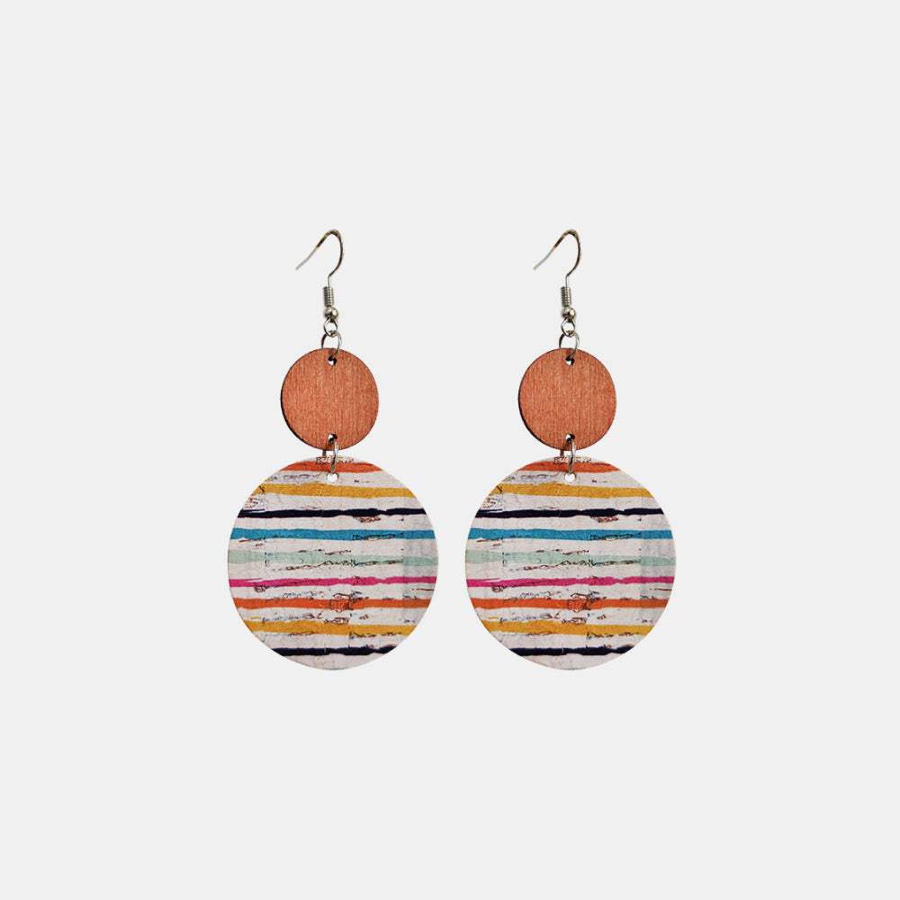 Round Shape Wooden Dangle Earrings Earrings - Tophatter Daily Deals