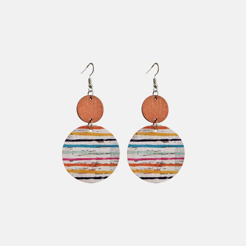 Round Shape Wooden Dangle Earrings Earrings - Tophatter Daily Deals