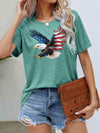 US Flag Eagle Graphic Tee Gum Leaf Women's T-Shirts - Tophatter Daily Deals