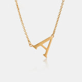 Copper Letter Pendant Necklace Gold A One Size Necklaces - Tophatter Daily Deals