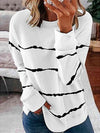 Striped Round Neck T-Shirt White Women's T-Shirts - Tophatter Daily Deals