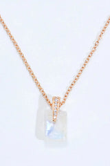 925 Sterling Silver Natural Moonstone Pendant Necklace Moonstone - Tophatter Daily Deals