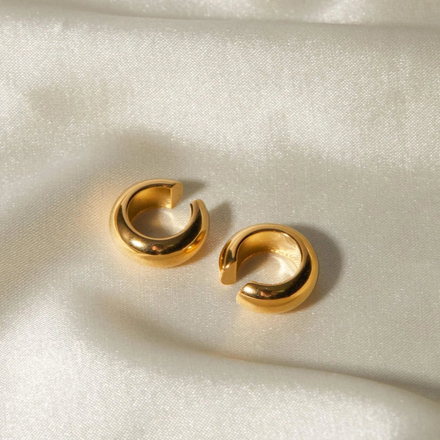 Stainless Steel Letter C Shape Clip On Earrings Gold One Size Earrings - Tophatter Daily Deals