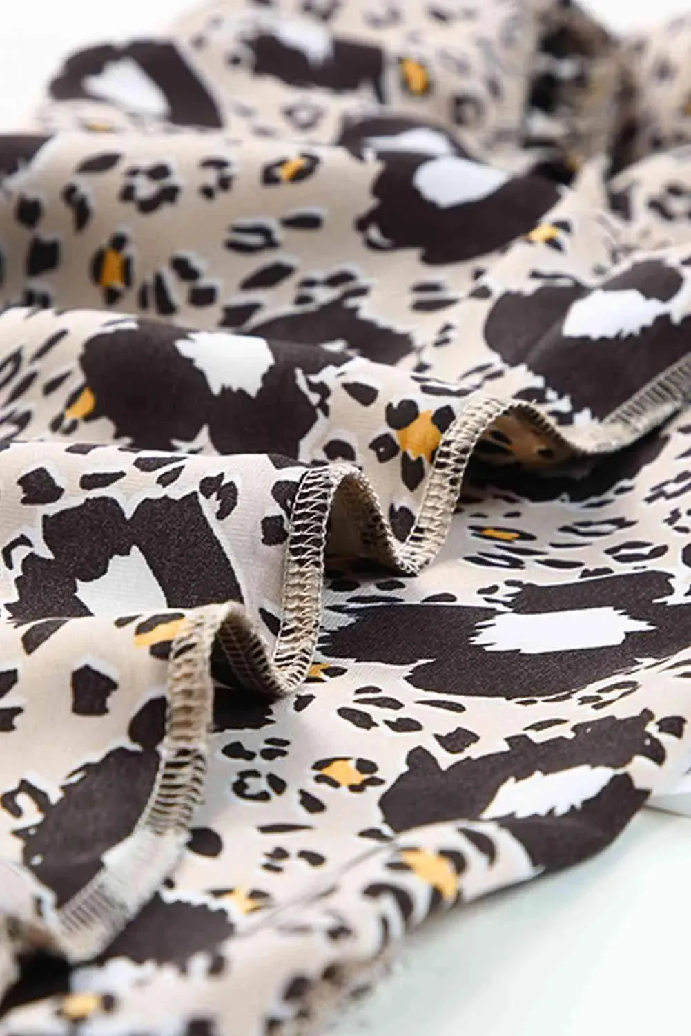 Animal Print Puff Sleeve Round Neck Blouse Blouses - Tophatter Daily Deals