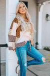 Leopard Patchwork Tied Flare Sleeve Blouse Blouses - Tophatter Daily Deals