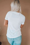 PARTY IN THE USA Round Neck Cuffed Tee Women's T-Shirts - Tophatter Daily Deals