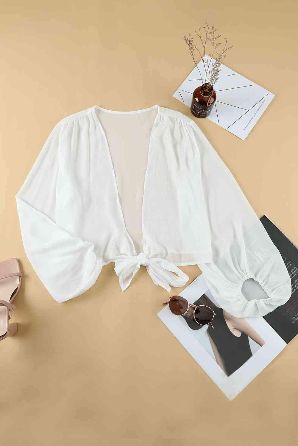 Plus Size Tie Front Crop Top Blouses - Tophatter Daily Deals