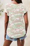 Printed Round Neck Short Sleeve T-Shirt Women's T-Shirts - Tophatter Daily Deals