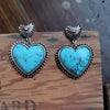 Artificial Turquoise Alloy Heart Dangle Earrings Turquoise One Size Earrings - Tophatter Daily Deals