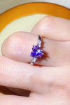 1 Carat Moissanite Heart-Shaped Platinum-Plated Ring in Purple Moissanite - Tophatter Daily Deals