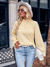 Mock Neck Flounce Sleeve Blouse Blouses - Tophatter Daily Deals