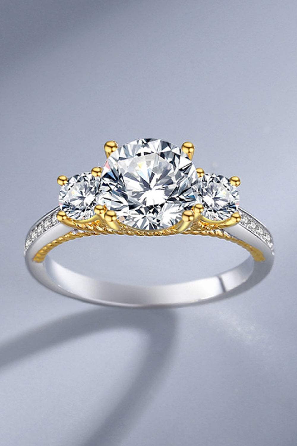 2 Carat Moissanite Contrast Ring Moissanite - Tophatter Daily Deals