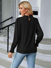 Round Neck Flounce Sleeve Blouse Blouses - Tophatter Daily Deals