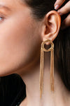 Round Shape Fringed Copper Earrings Gold One Size Earrings - Tophatter Daily Deals