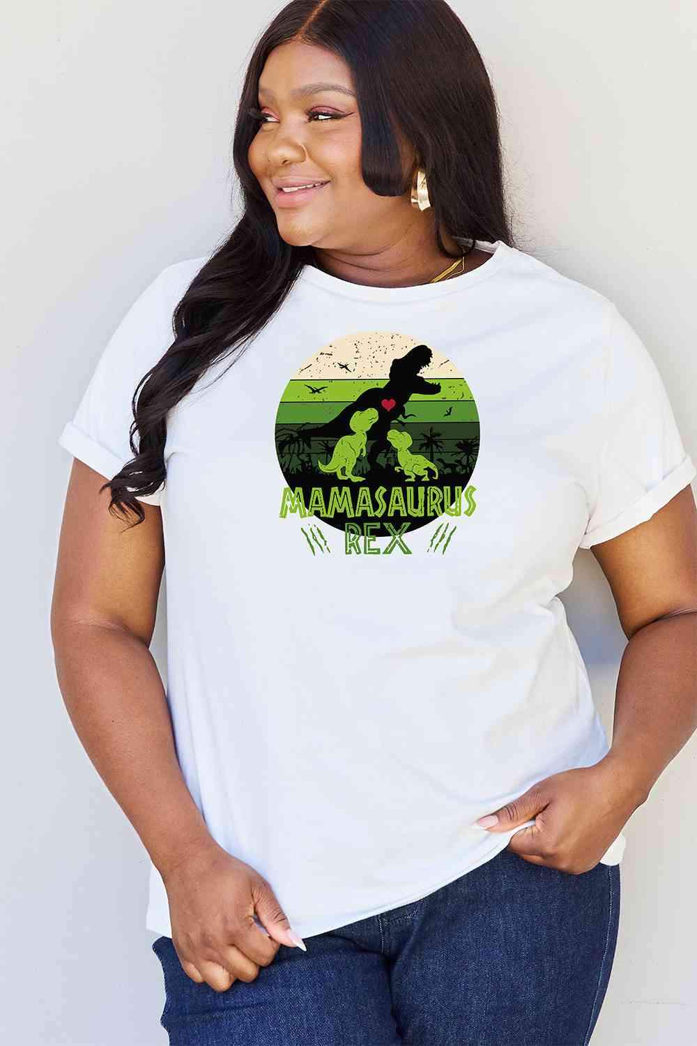 Simply Love Full Size MAMASAURUS REX Graphic T-Shirt Women's T-Shirts - Tophatter Daily Deals