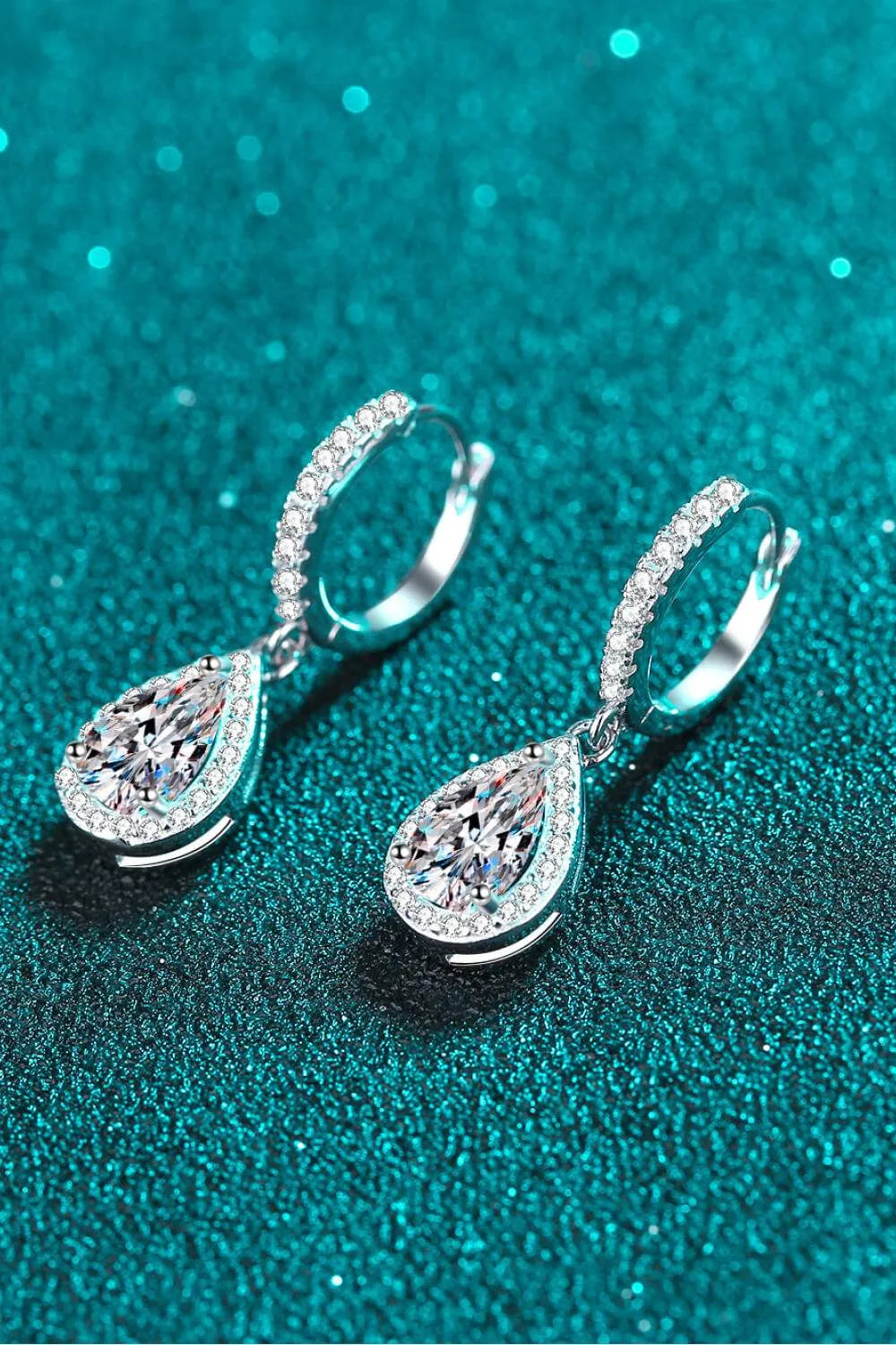 Moissanite Teardrop Earrings Moissanite - Tophatter Daily Deals