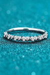 Moissanite Rhodium-Plated Half-Eternity Ring Moissanite - Tophatter Daily Deals