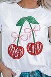 Cherry Round Neck Short Sleeve T-Shirt Women's T-Shirts - Tophatter Daily Deals