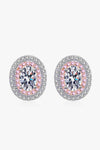 Platinum-Plated Moissanite Stud Earrings Pink White One Size Moissanite - Tophatter Daily Deals