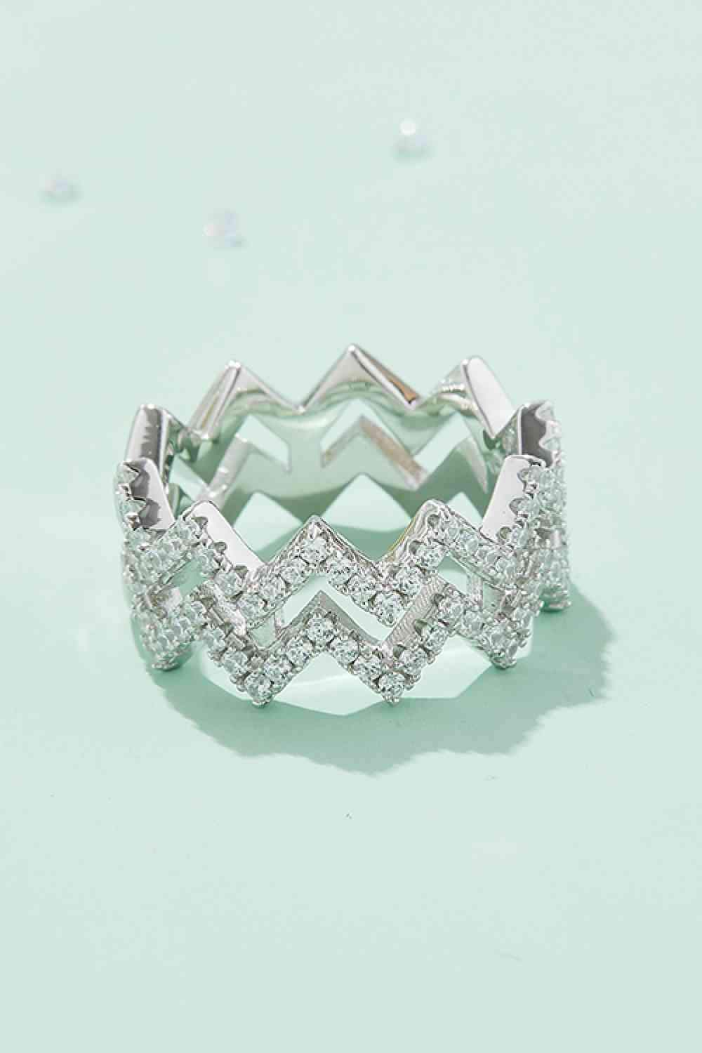 Adored Moissanite Zigzag Stacking Rings Moissanite - Tophatter Daily Deals