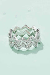 Adored Moissanite Zigzag Stacking Rings Moissanite - Tophatter Daily Deals