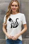 Simply Love Simply Love Full Size LIFE IS BETTER WITH CATS Graphic Cotton Tee Women's T-Shirts - Tophatter Daily Deals