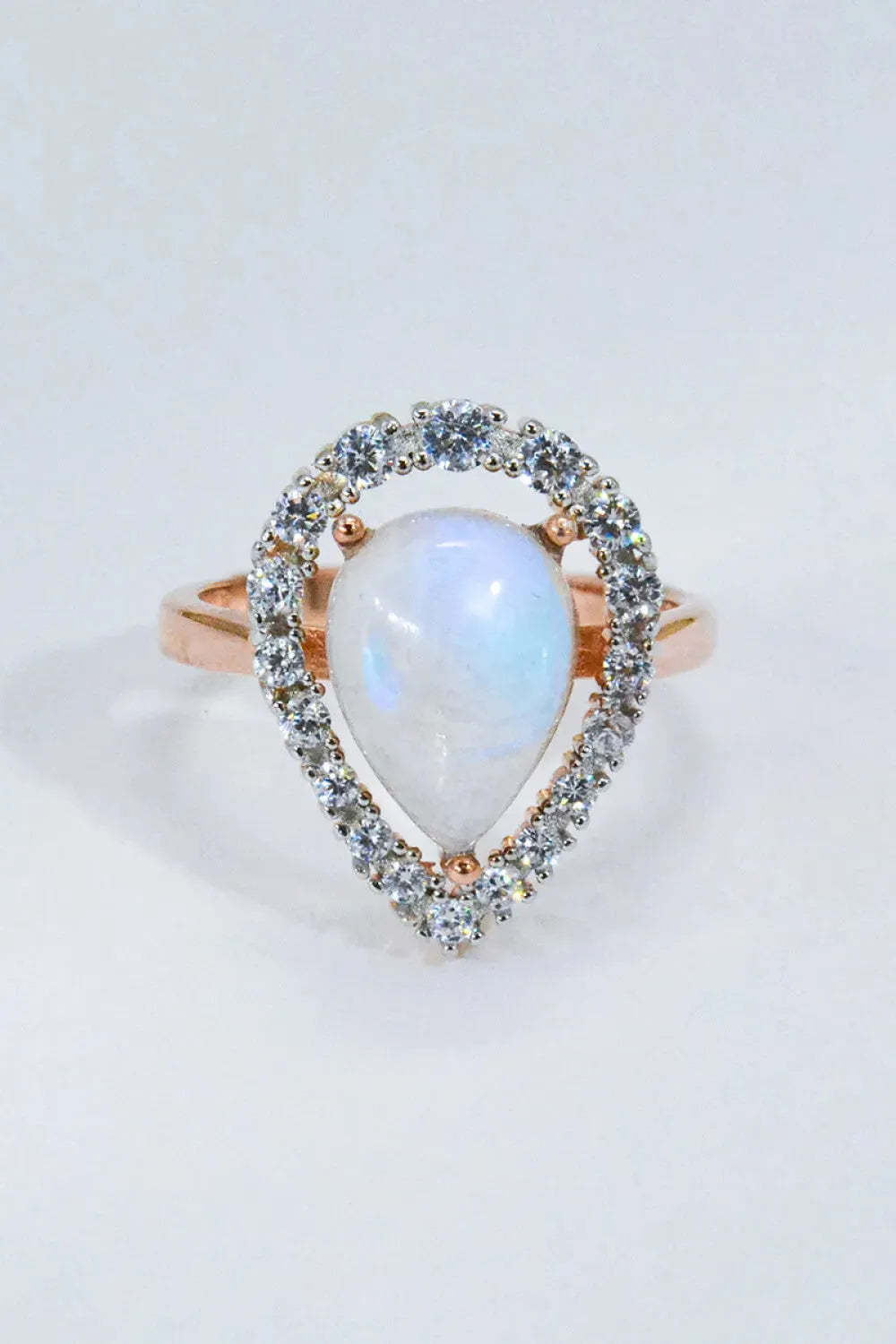 Moonstone Teardrop-Shaped 925 Sterling Silver Ring Moonstone - Tophatter Daily Deals