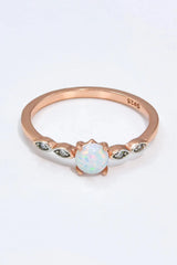 Opal Contrast Platinum-Plated Ring Opal - Tophatter Daily Deals