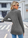 Ribbed Notched Long Sleeve T-Shirt with Pocket Women's T-Shirts - Tophatter Daily Deals