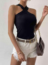 Crisscross Grecian Neck Tank Blouses - Tophatter Daily Deals