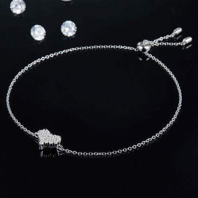 Moissanite 925 Sterling Silver Heart Bracelet Silver One Size Moissanite - Tophatter Daily Deals