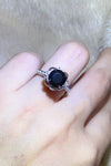 2 Carat Black Moissanite Floral Ring Black Moissanite - Tophatter Daily Deals