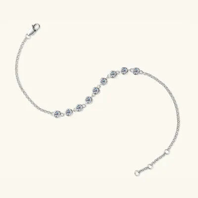 Inlaid Moissanite 925 Sterling Silver Bracelet Moissanite - Tophatter Daily Deals