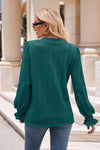 Notched Neck Flounce Sleeve Blouse Blouses - Tophatter Daily Deals