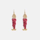 Fish Shape Dangle Earrings Deep Red One Size Earrings - Tophatter Daily Deals