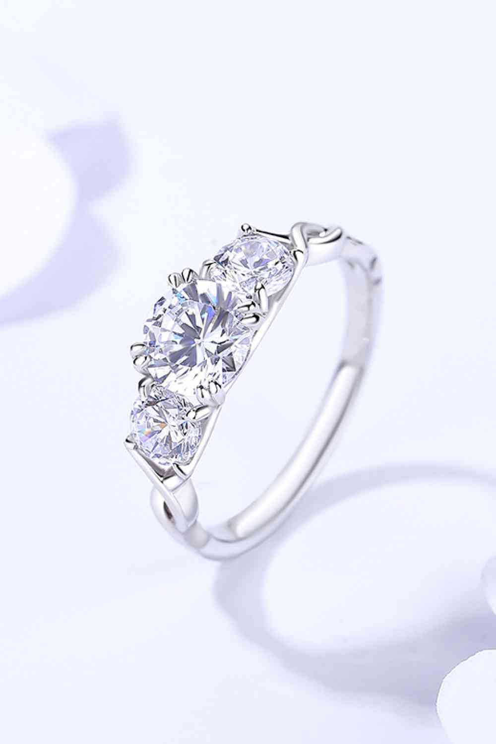 1 Carat Moissanite 925 Sterling Silver Ring Moissanite - Tophatter Daily Deals